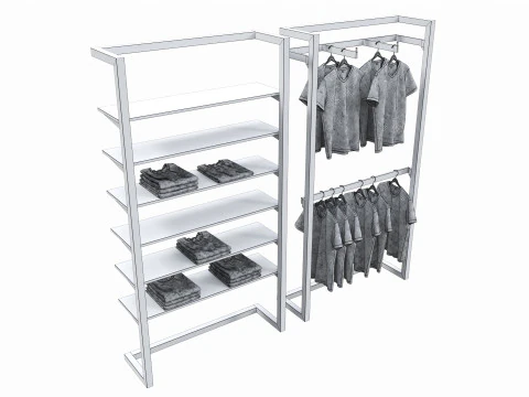 Store Wall Display Frame System 3D Model