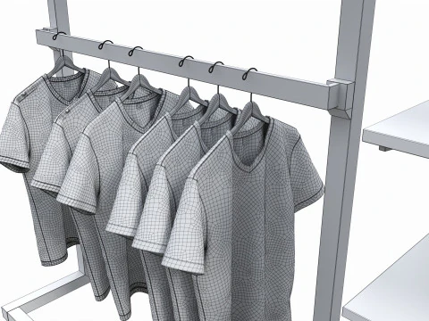 Store Wall Display Frame System 3D Model