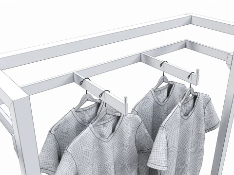 Store Wall Display Frame System 3D Model