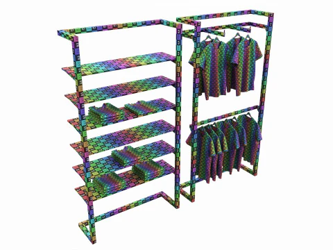 Store Wall Display Frame System 3D Model