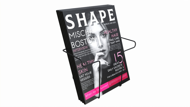 Store wire magazine holder for slatwall pegboard gridwall Modelo 3D .c4d .max .obj .3ds .fbx .stl .blend 