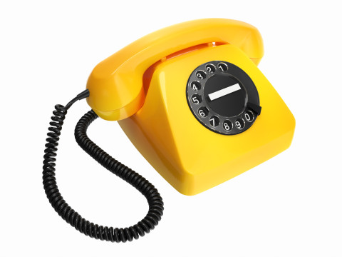 Table Rotary Dial Telephone Yellow Modello 3D