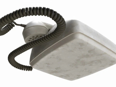Table Rotary Dial Telephone White Dirty 3D Model