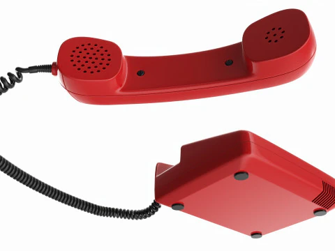 ऑफ-हुक हैंडसेट के साथ टेबल टच-टोन टेलीफोन 3D मॉडल