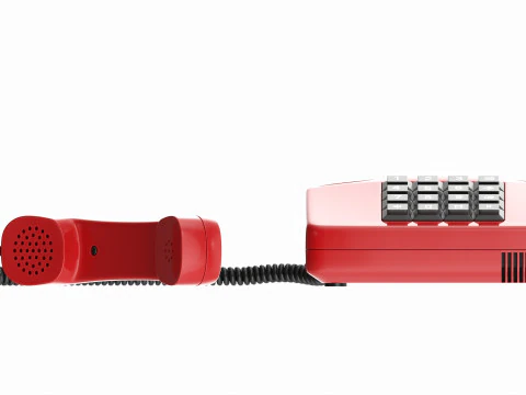 ऑफ-हुक हैंडसेट के साथ टेबल टच-टोन टेलीफोन 3D मॉडल