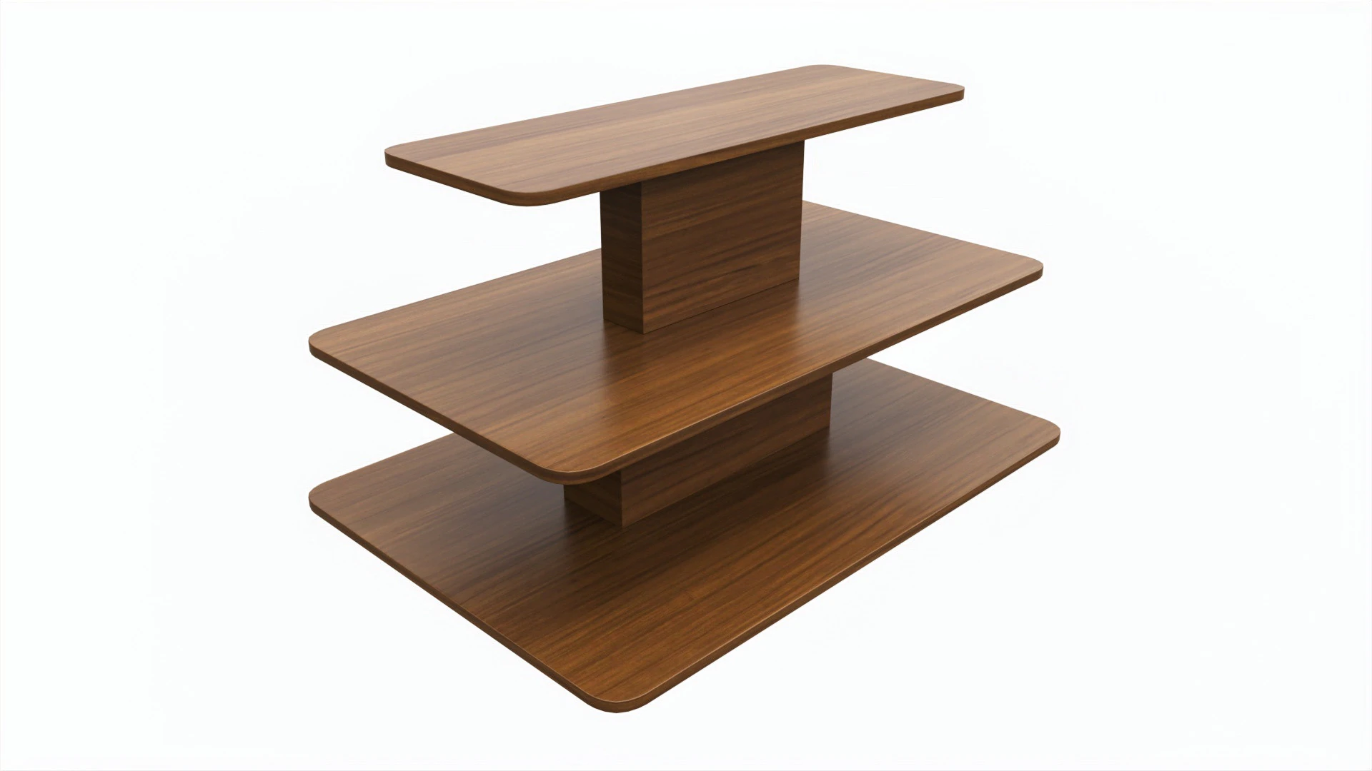 Three Tier Rectangle Table 3D Model .c4d .max .obj .3ds .fbx .stl .blend 