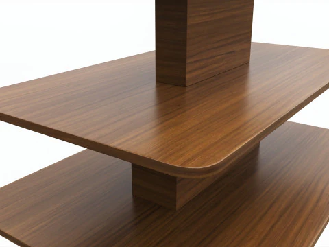 Three Tier Rectangle Table 3D Model