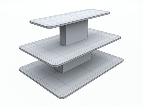Three Tier Rectangle Table 3Dモデル
