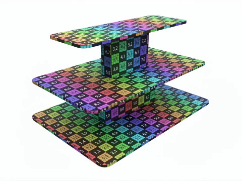 Three Tier Rectangle Table 3D Model