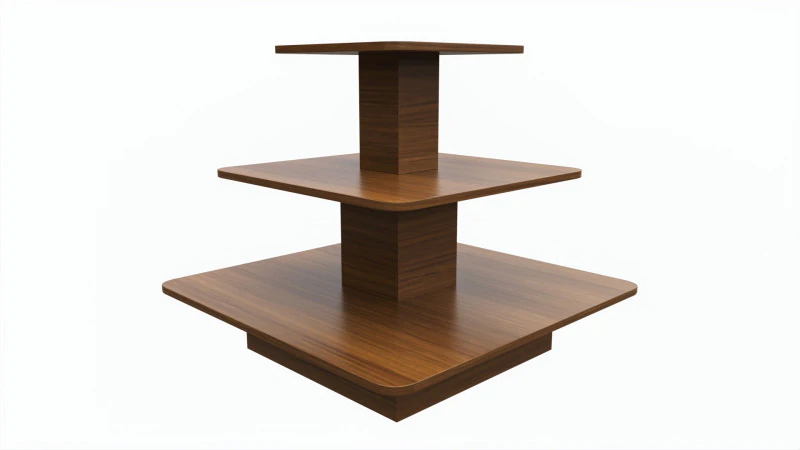 Three Tier Square Table 3D Model .c4d .max .obj .3ds .fbx .stl .blend