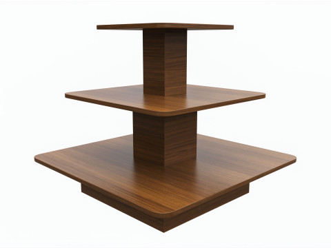 Three Tier Square Table 3D Model