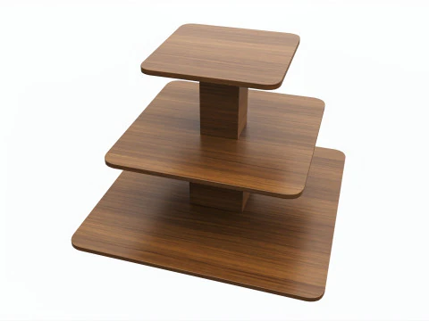 Three Tier Square Table 3D Model