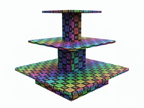 Three Tier Square Table 3D Модель