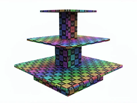 Three Tier Square Table 3D Model