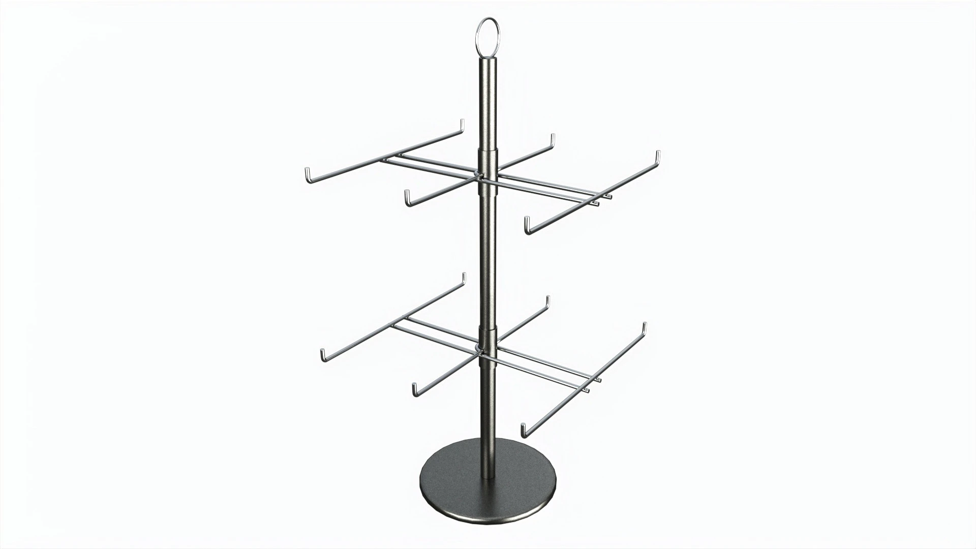 Two Tier Counter Top Spinner with hooks 3D Model .c4d .max .obj .3ds .fbx .stl .blend 