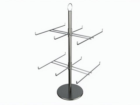 Two Tier Counter Top Spinner with hooks 3D Модель