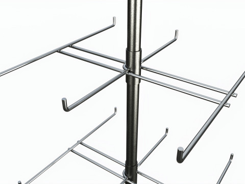 Two Tier Counter Top Spinner with hooks 3D-Modell
