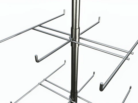 Two Tier Counter Top Spinner with hooks 3D Model