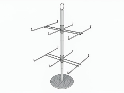 Two Tier Counter Top Spinner with hooks 3D-Modell