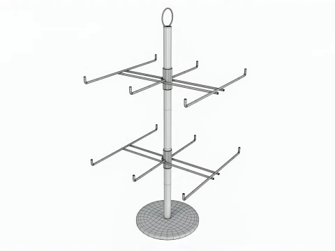 Two Tier Counter Top Spinner with hooks 3D Model