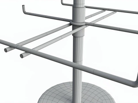 Two Tier Counter Top Spinner with hooks 3D Model