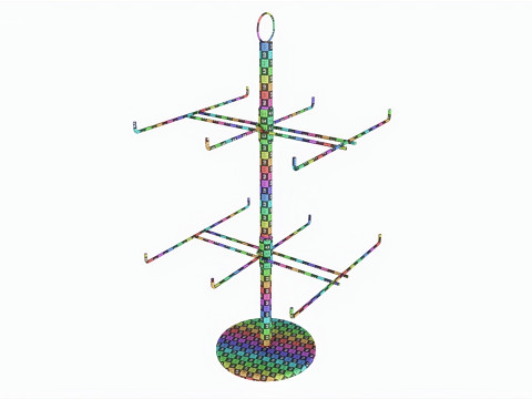 Two Tier Counter Top Spinner with hooks 3D-Modell