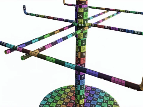 Two Tier Counter Top Spinner with hooks 3D Model