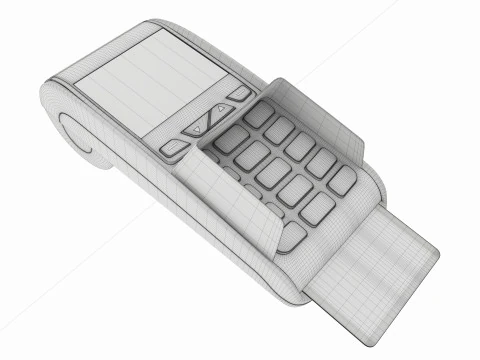 Universal Credit Card POS Terminal 01 3D Model