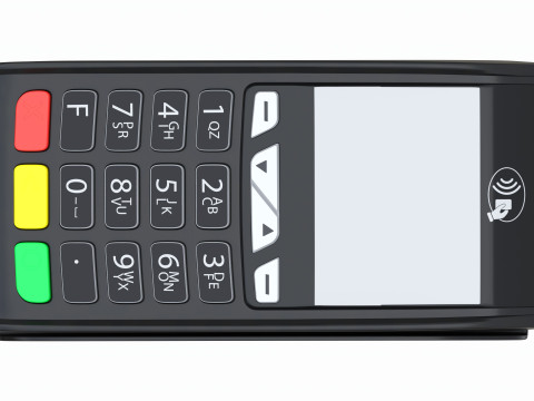 Universal Credit Card POS Terminal 02 3D Модель