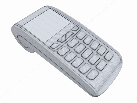 Universal Credit Card POS Terminal 02 3D Модель