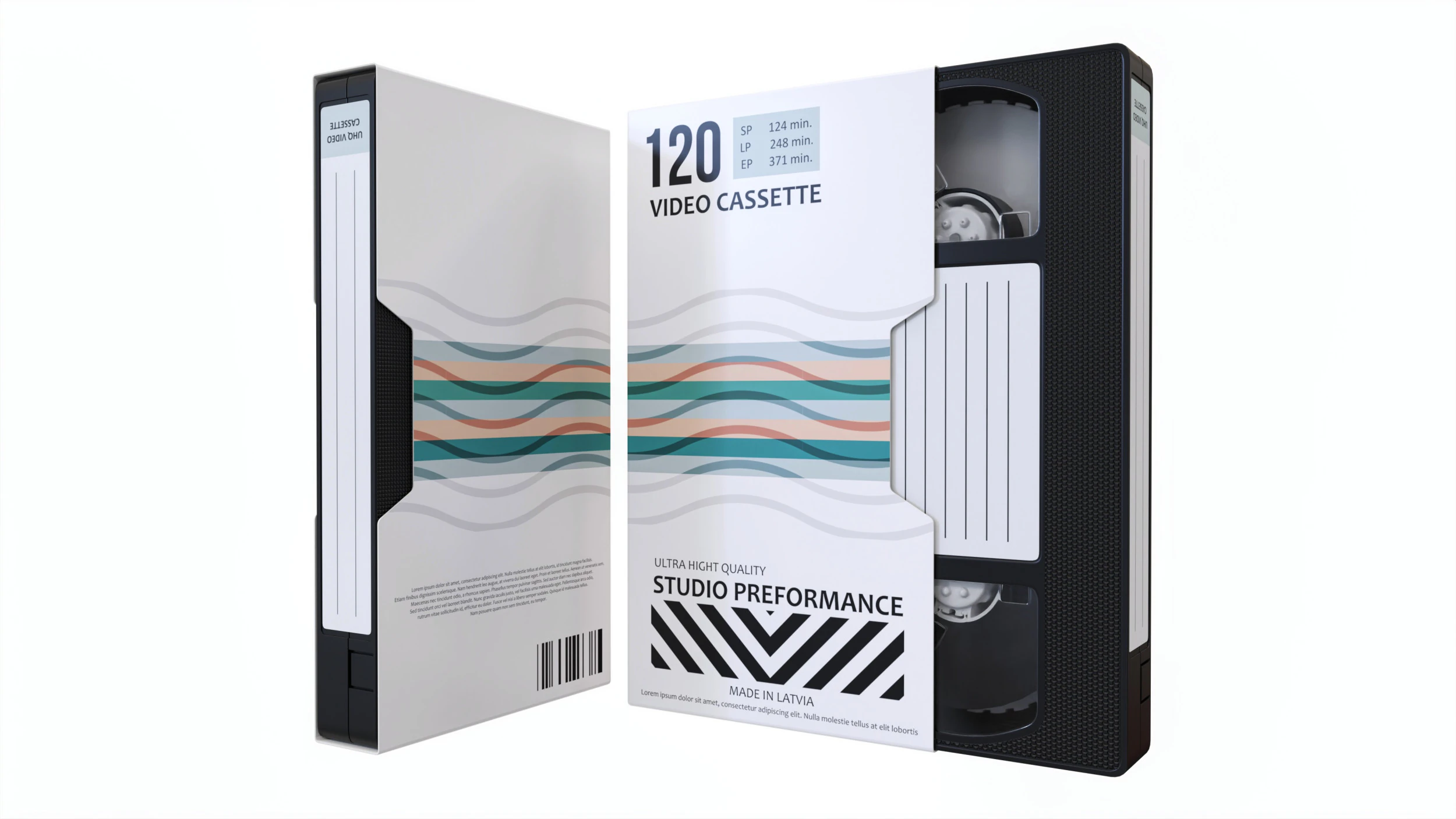 Cassete de v&iacute;deo VHS com capa Modelo 3D .c4d .max .obj .3ds .fbx .stl .blend 