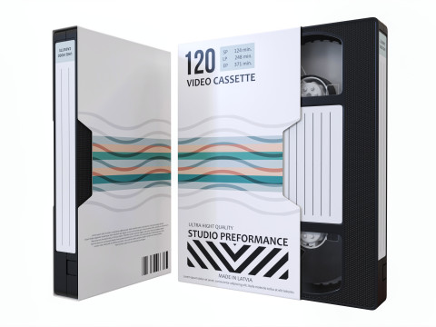Video VHS cassette with cover 3D मॉडल