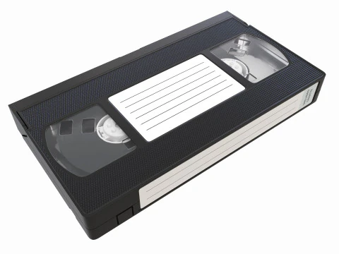 Cassete de v&iacute;deo VHS com capa Modelo 3D