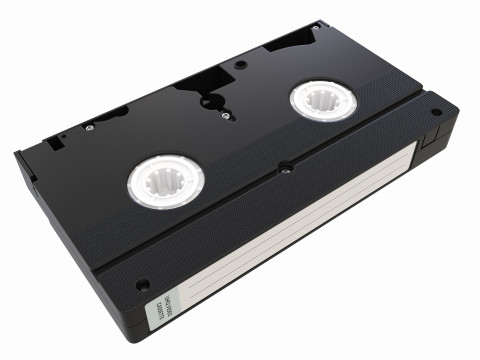 Video VHS cassette with cover Model 3D