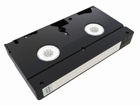 Cassete de v&iacute;deo VHS com capa Modelo 3D