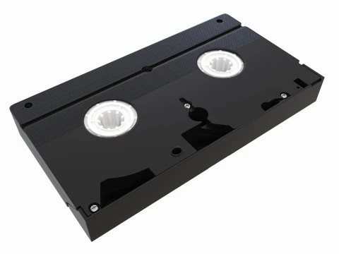 Cassete de v&iacute;deo VHS com capa Modelo 3D