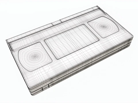 Cassete de v&iacute;deo VHS com capa Modelo 3D