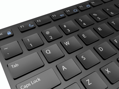 Wireless Keyboard Reduced Black 3D 모델