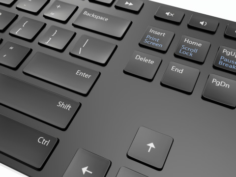 Wireless Keyboard Reduced Black 3D 모델