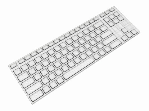 Wireless Keyboard Reduced Black 3D 모델