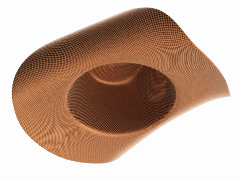 Woman cowboy metallic hat with curved brims 3D Model