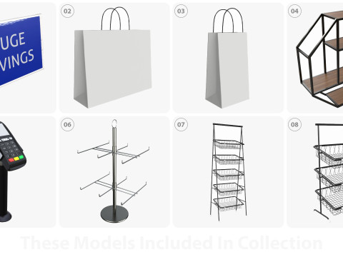 General store items Model 3D