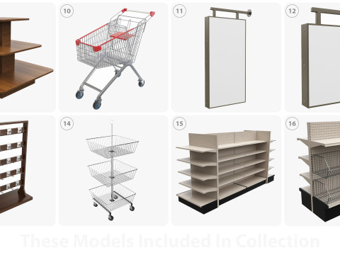 General store items Model 3D