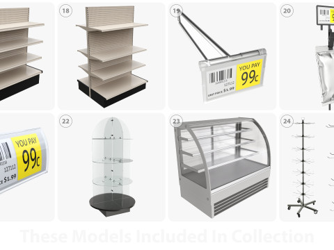 General store items Model 3D