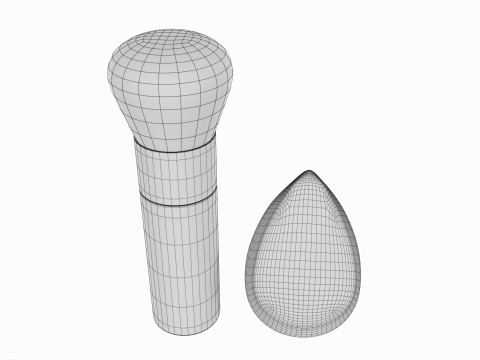 Blend Blur Makeup Brush and Sponge Ecotools 3D Model