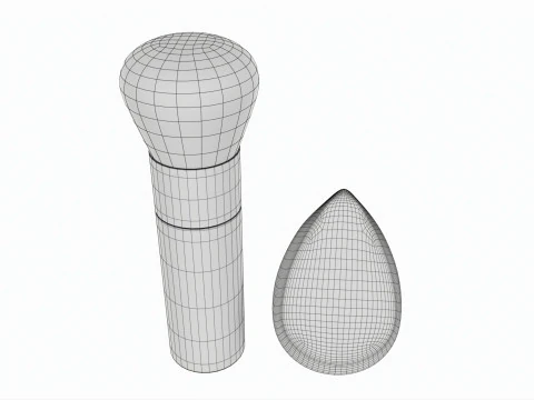Blend Blur Makeup Brush and Sponge Ecotools 3D Model