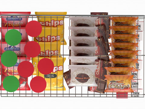 Store Wire Snack Shelf And Chip Rack 3D Model
