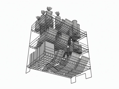 Store Wire Snack Shelf And Chip Rack 3D Model