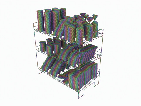 Store Wire Snack Shelf And Chip Rack 3D Model