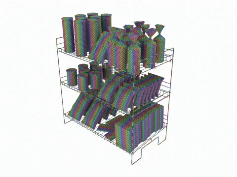 Store Wire Snack Shelf And Chip Rack 3D Model